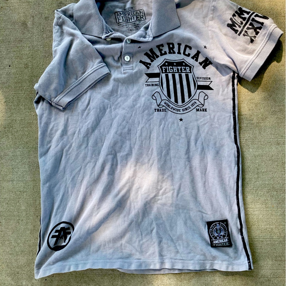 American Fighter Gray Men’s Polo Shirt